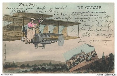 AWIP12-0722-62 - From CALAIS - I send you this souvenir and these flowers - A faith
