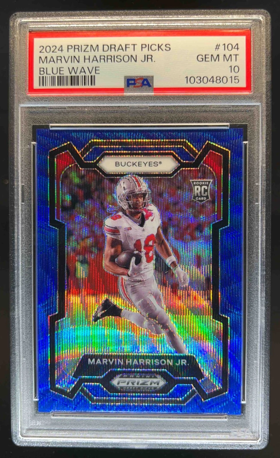Marvin Harrison Jr. Panini Prizm Draft Picks #104 Blue Wave