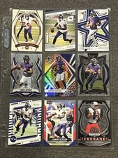 (9) Different LAMAR JACKSON  Football Card Lot Baltimore Ravens W/ Premium Cards