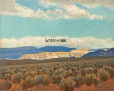 Maynard Dixon - Calico Hills Virgin Valley Nevada 1927  17x22 Print REPRODUCTION