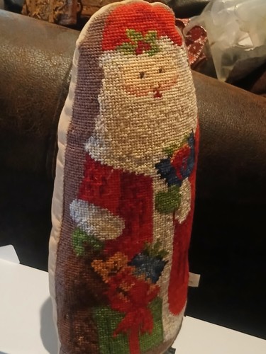 Santa Needlepoint 14' Vtg 90's - Picture 3 of 7