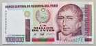 Peru 1,000,000 Intis 1990 Unc