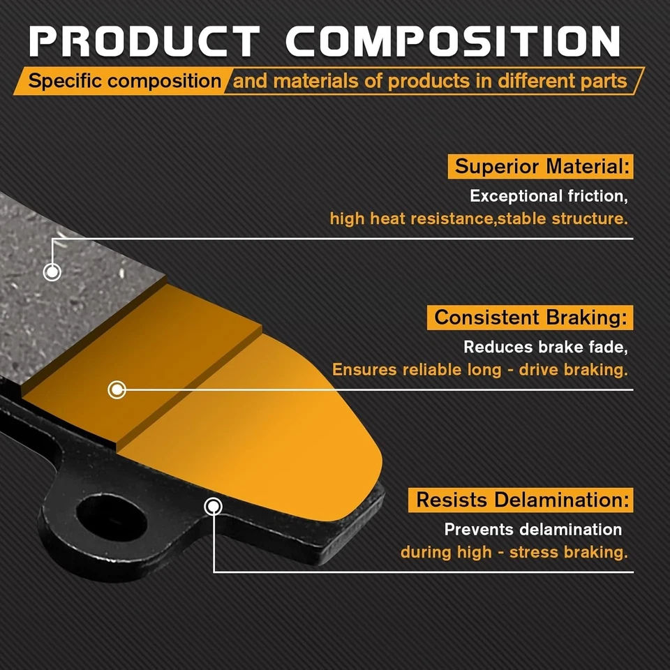 Front Rear Brake Pads for Kawasaki Ninja 250R 300 400 EX250 EX300 EX400 Foto 4 de 4