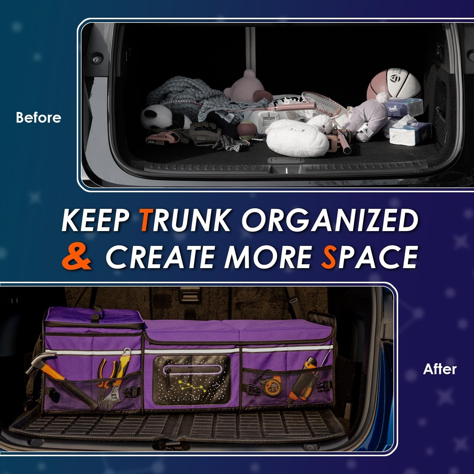 95L Large-Capacity Car Trunk Organizer Includes 26L Ice Pack, Fluor... Fast Ship