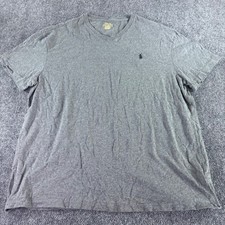 Polo Ralph Lauren V-Neck T-Shirt Mens Large Gray Classic Fit Cotton Pony Logo