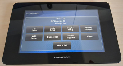 Crestron TST902 | Funk Touchpanel | Table Dock | Netzteil + Akku | gebraucht