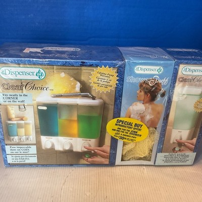 NEW The Dispenser Clear Choice 3-Section Shower Organizer Conditioner Soap Lot