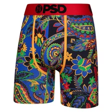 Mens Boxer Briefs - Paisley Pop, 7 Inch Inseam, Moisture-Wicking, 4-Way Stret...