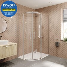 1200 x 800mm LH Offset Quadrant Shower Enclosure Frameless 8mm Safety Glass