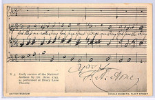 MUSIC *NATIONAL ANTHEM* GB Postcard BRITISH MUSEUM Unused{samwells-covers}WO202