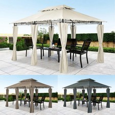 Mondeer 3x4m Garden Gazebo Heavy Duty Waterproof & Curtain Patio Patio Pavilion