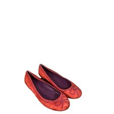 Marc Jacobs Suede Red & Purple Beaded Bow Detail Flats Shoes Women Sz 36