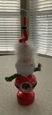 Santa Claus Christmas Ornament Self Standing Whimsical Charming Lights Up