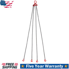 GARVEE Chain Sling 3/8"x10' G80 Lifting Chains w/4 Leg Hooks 18400 LBS Capacity