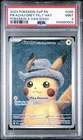 POKEMON 2023 PIKACHU/GREY FELT HAT POKEMN X VAN GOGH BLACK STAR PROMO #085 PSA 9