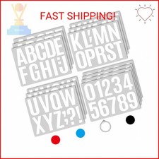 Seloom 13 Sheets Alphabet Stickers,4 Inch Large Vinyl Letter Number Stickers Sel