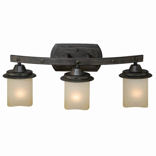 Halifax 3-Light Bathroom Light in Rustic Style 8.75 Inches Tall and 22.5 Inches - Picture 1 of 4
