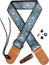 Ukulele Strap Jacquard Flower for Soprano Concert Tenor Baritone UKE Neck Tie Lo