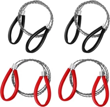 Stainless Steel Cable Saw, 4 PCS Mini Camping Saws Emergency 4pcs Black+red 