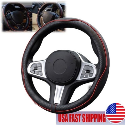 Car Steering Wheel Cover 15 Inch Breathable PU Leather Steering Wheel Protector