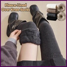 New Winter Women's Fleece-Lined Over-the-Knee Socks Thickened Warm Thigh-High