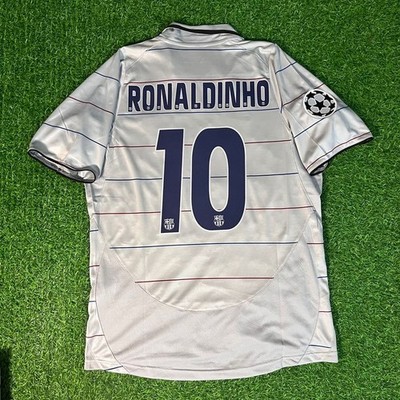 Ronaldinho 10 Barcelona Jersey 03 05 Size L Retro Football Vintage