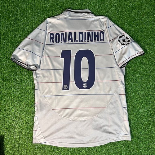 Maillot De Football FC Barcelona Ronaldinho #10 - Taille XL - Rétro Vintage Années 2003-2005