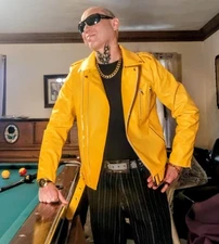 Screaming Yellow Leather Jacket Large