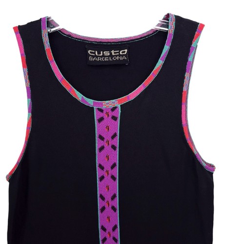 CUSTO BARCELONA Kate Blacky Kleid schwarz bunt Viskose Strick Größe 1 - Bild 2 von 7