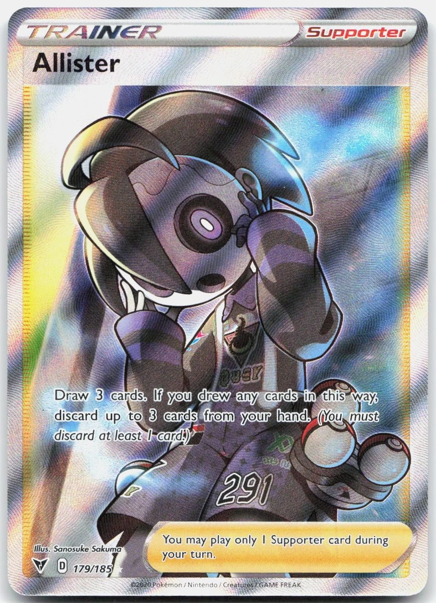 allister pokemon league card Allister SR Full art s3a 084/076 Sword & Shield Pokemon card game NM Korean