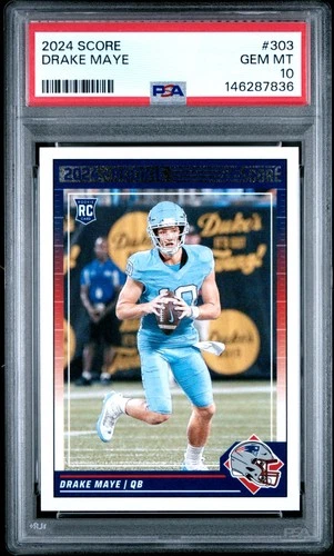 146287836 Drake Maye 2024 Panini Score #303 Rookie RC PSA 10