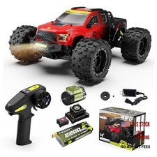 1/14 Brushless RC Cars, Monster Truck, RC Truck, 50 MPH, 4WD, Waterproof, Red