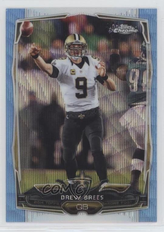 2014 Topps Chrome Blue Wave Refractor Drew Brees #17 4y0