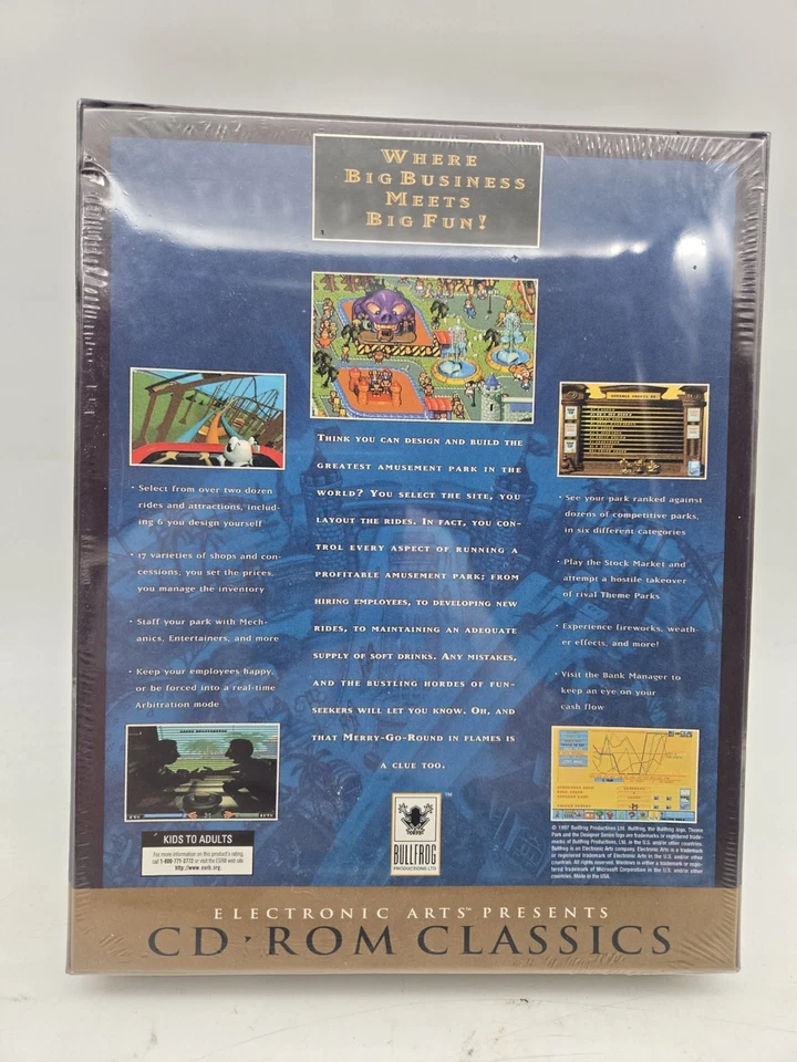 Theme Park PC Game Big Box New Sealed - Image 2 of 3