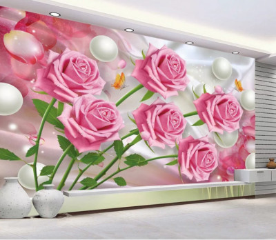 3D Rosa Rose Blume Q13537 Tapete Wandgemälde Fototapete Selbstklebend Kay