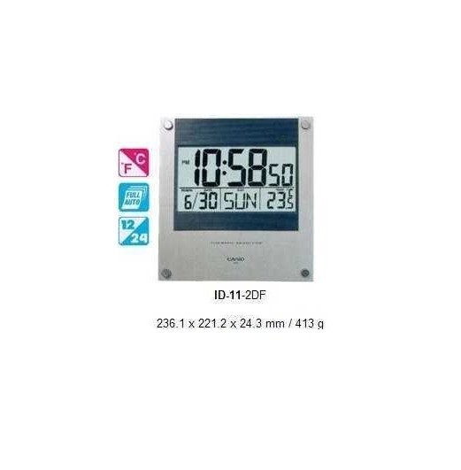 Casio New Original Wall Clock ID-11-2D Temperature Digital Silver