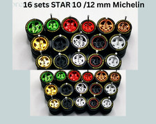  Hot Wheels Stagger Yellow Letter 5 Star Michelin Rubber Tire 10 12mm 16 Set