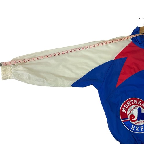 Vintage 90s Montreal Expos Jacket Logo Athletic Shark tooth Windbreaker Size XL - Picture 12 of 12