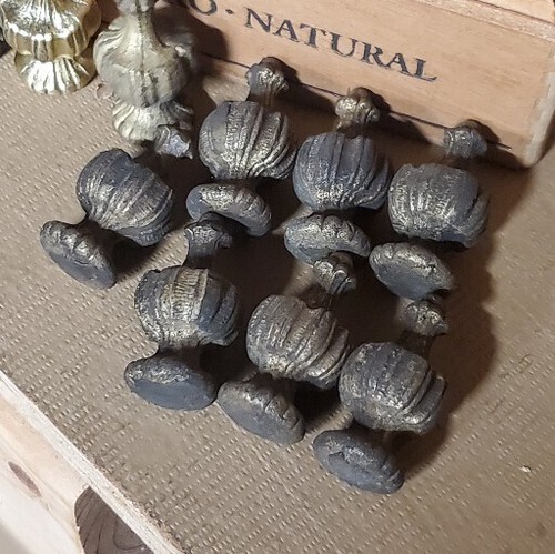 NO THREADS!! 1 EACH UNFINISHED! Art Deco SOLID BRASS Lamp Light FINIAL Topper - Picture 10 of 21