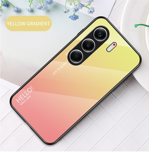 For Tecno Camon 40 Pro 4G, Gradient Back Glass Shell Soft Bumper Skin Case Cover - 第 12/25 張圖片