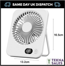 Rechargeable USB Desk Fan Portable Mini Cooling Fan 5 Speed Quiet Office.