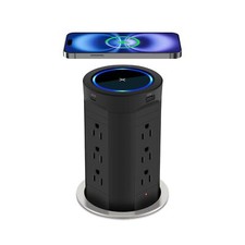 4-inch Pop Up Outlet for Countertop with 45W USB,17-in-1 Desktop Power Strip ...