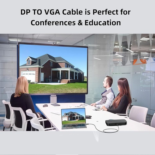 10-Pack 6 FT DisplayPort to VGA Cable - 1080P HD Video Adapter Male to Male - Picture 6 of 11