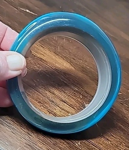 Blue Acrylic Freeform Bangle Bracelet Vintage Moonglow? - Picture 7 of 20