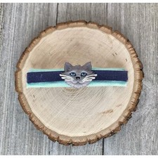 Gray and Blue Cat Hair Clip Barrette