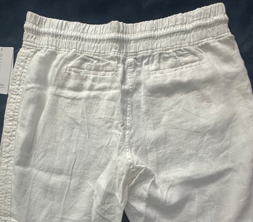 Athleta Cabo Linen Jogger Capri Length Pants - Calla Lily White - Size 16 NWT - Picture 9 of 10