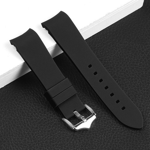 Correa de reloj de silicona de extremo curvo correa de reloj 18 19 20 21 22 23 24 mm repuesto - Imagen 24 de 31