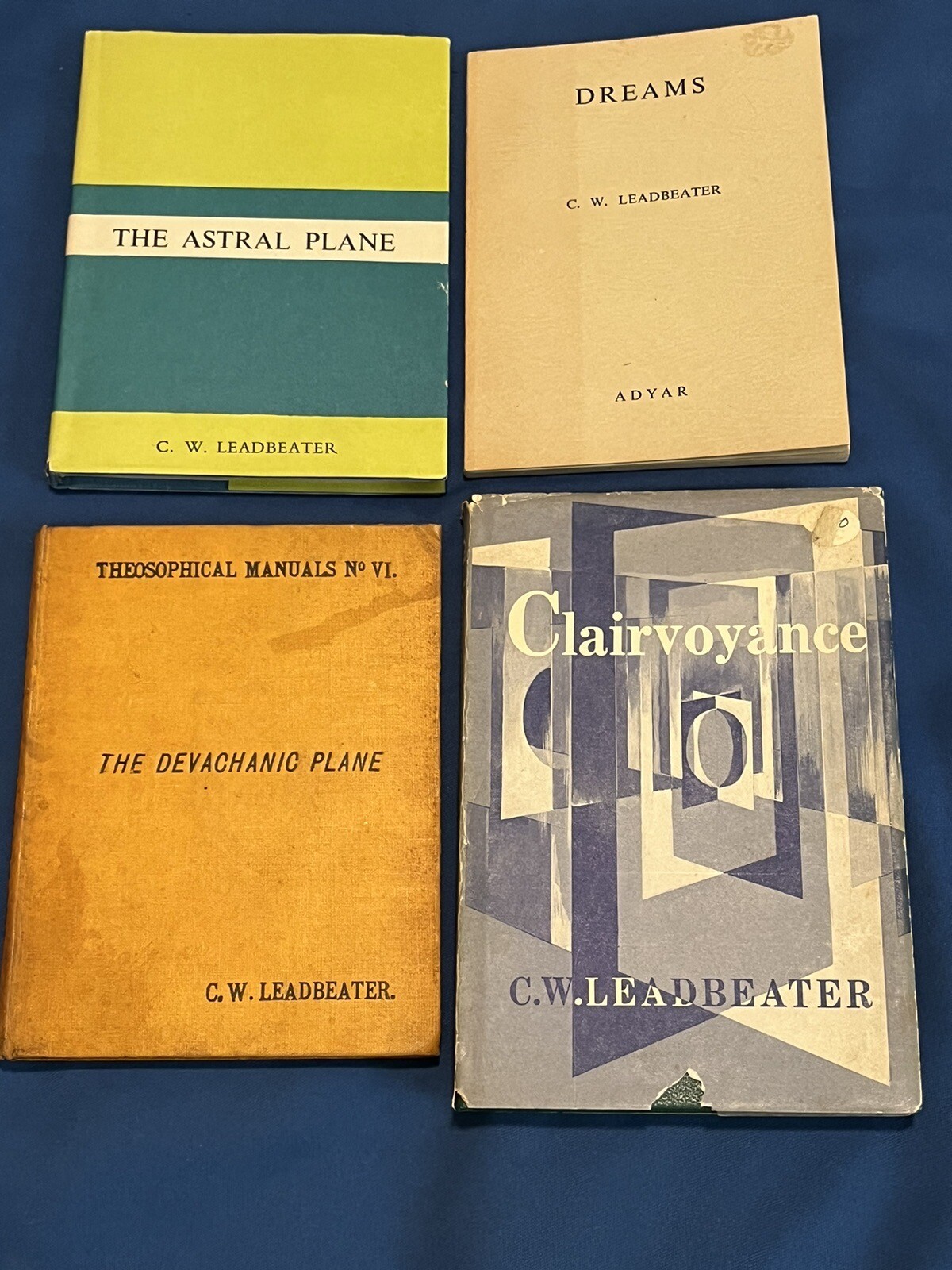 4 Books CW Leadbeater Dreams Clairvoyance The Astral Plane The