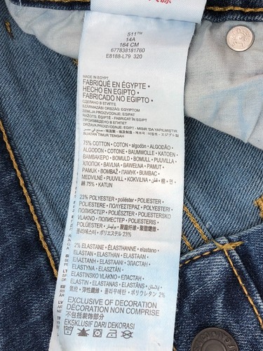 LEVI'S STRAUSS & CO Kid's Girl's 511 Slim Jeans Size 14 y.o W28 L31 - Picture 6 of 9