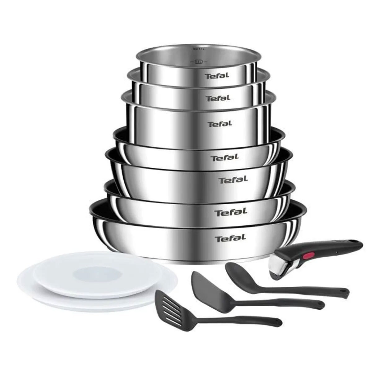 Tefal Ingenio Emotion Inducción Set 13 Unidades L897DS04 Cazo Estufa Acero Mango